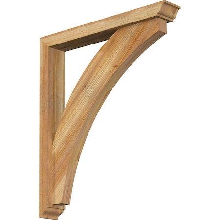 Ekena Millwork Thorton Traditional Rough Sawn Bracket w/ Offset Brace, Western Red Cedar, 4"W x 26"D x 30"H BKT0402X26X30THR01RWR